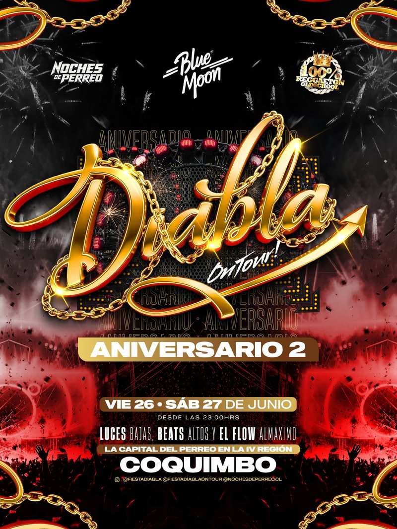 DIABLA Bluemoon Coquimbo Aniversario 2 Viernes